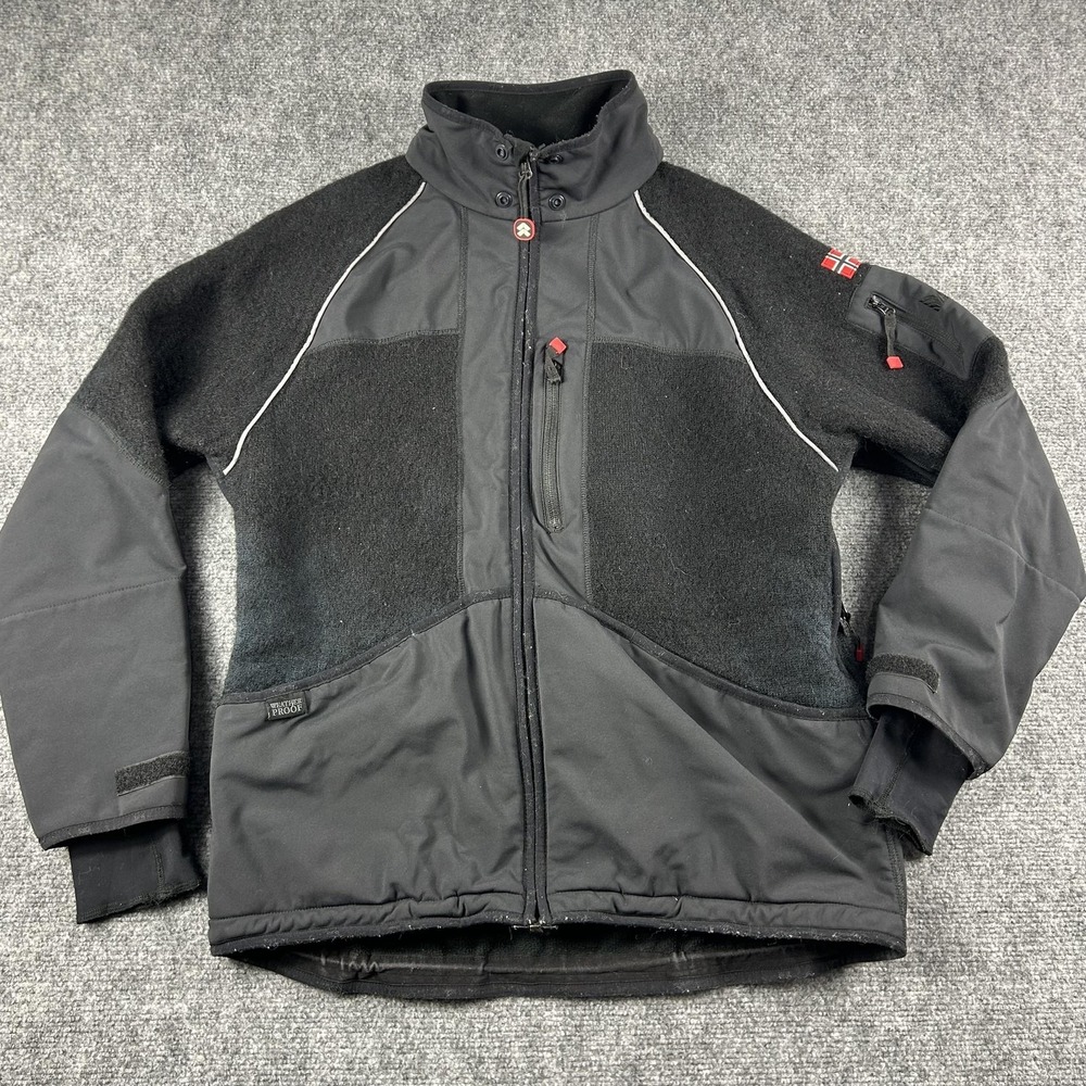 Dale Of Norway Windstopper‎ Jacket Mens Large Black Wool Fleece Ski Weatherproof